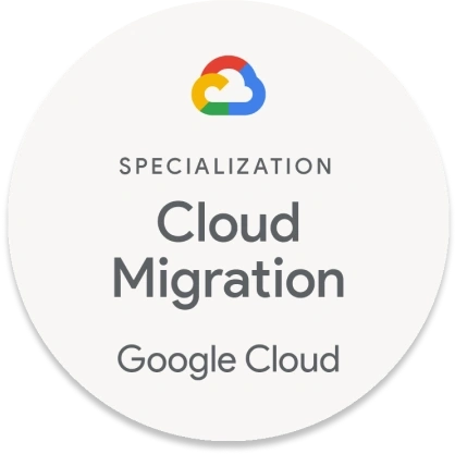 A badge of Google Cloud Migration specialization