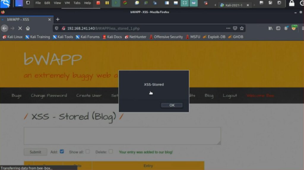 XSS Stored Malicious code execute