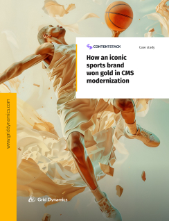 Case study cover showing a sportsman in an abstract way