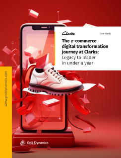 Case study cover showing an abstract retail app